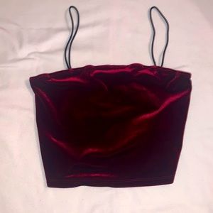 Burgundy velvet top